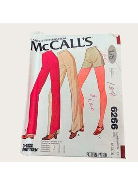 Vintage 1970s McCalls Sewing Pattern 6266 Misses Pants Shorts Size 12-16 Uncut